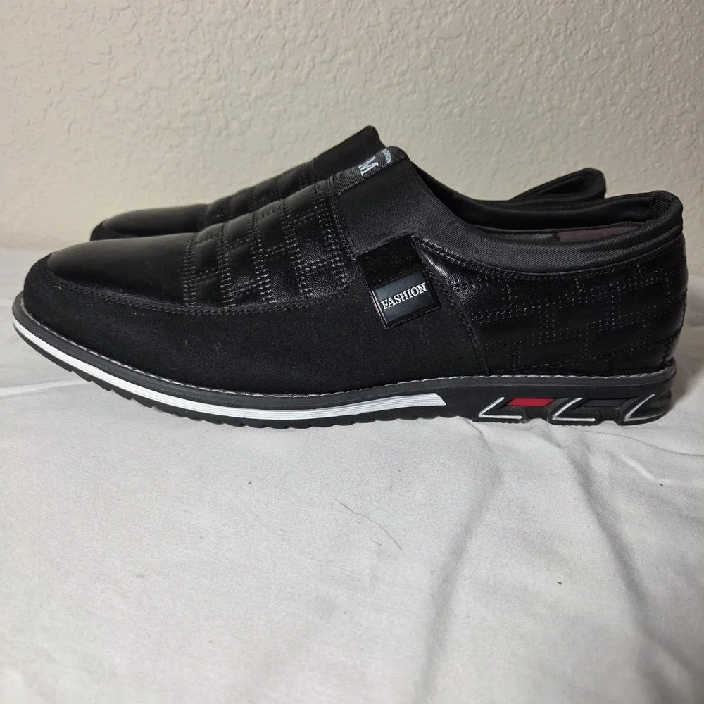 Cosidram Mens Black Slip On Loafers Casual Sport Shoes CN47 S1595